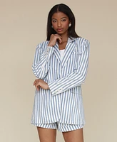Avec Les Filles Women's Oversized Striped Blazer