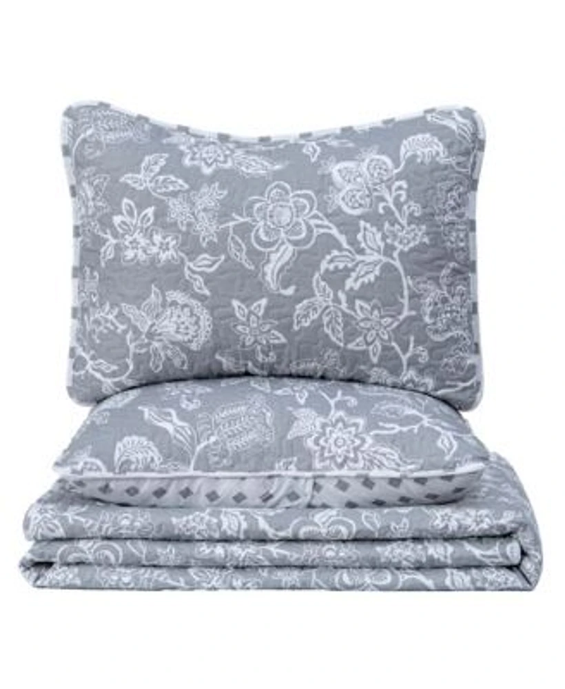 Linery Co. Delicate Floral Microfiber Quilt Set With Shams
