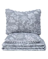 Linery Co. Delicate Floral Microfiber Quilt Set With Shams