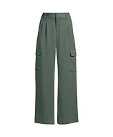 Lands' End Women's Soft Polish Cargo High Rise Wide Leg Pants