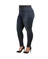 Poetic Justice Plus Curvy-Fit Basic 5 Pockets Skinny Jeans Dark