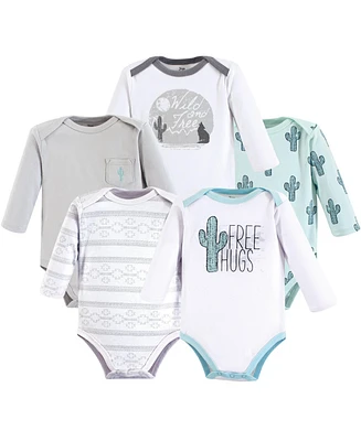 Yoga Sprout Baby Girls Cotton Long-Sleeve Bodysuits 5pk, Snuggle Bunny, 3-6 Months