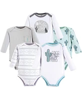 Yoga Sprout Baby Girls Cotton Long-Sleeve Bodysuits 5pk, Snuggle Bunny, 3-6 Months