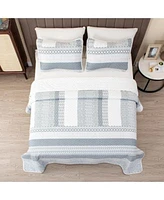 Linery Co. Intricate Patchwork Design Microfiber Quilt Set With Shams
