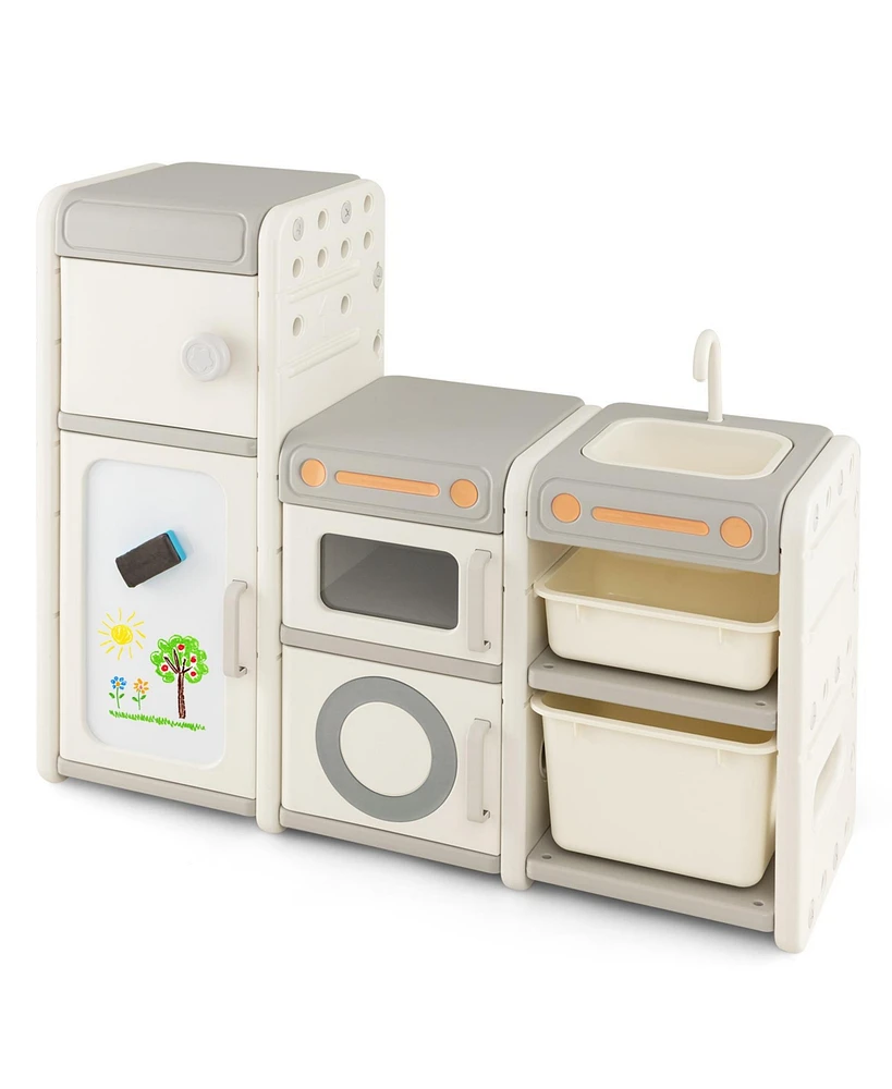 Multipurpose Toy Chest and Bookshelf with Magnetic Whiteboard