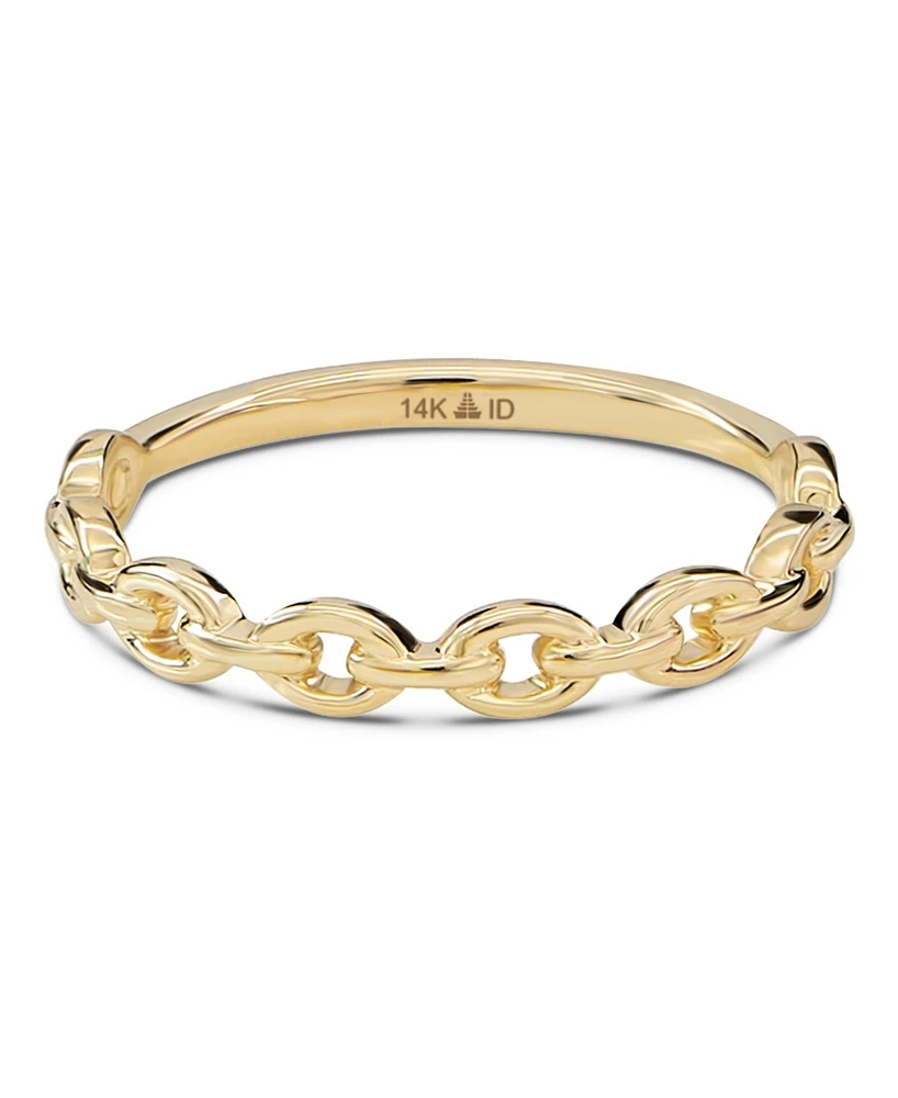Devata Cable Link Ring in 14K Gold, Size 9, approx. 1.8 grams.