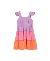 Lands' End Girls Woven Tiered Dress