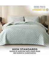 Linery & Co. Snowflake Printed Microfiber Quilt Set with Shams