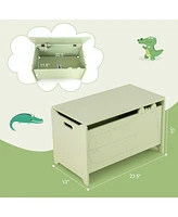 Wooden Kids Toy Box with Safety Hinge