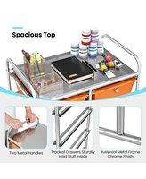 10-Drawer Rolling Storage Cart-Deep