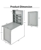 Wall-Mounted Fold-Out Convertible Floating Desk Space Saver