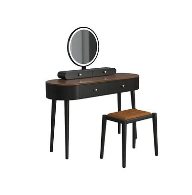 Makeup Vanity Table Set with Led Mirror and 3 Spacious Drawers