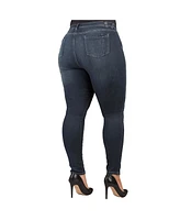 Poetic Justice Plus Curvy-Fit Basic 5 Pockets Skinny Jeans Dark 29