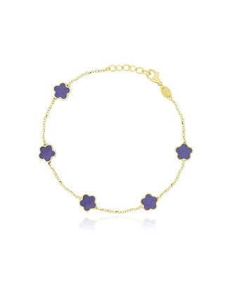 The Lovery Amethyst Flower Bracelet 14K Gold
