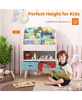 Kids Bookshelf with Open Compartment for Toddlers 3+ Years Old