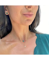The Lovery Malachite Single Heart Necklace 14K Gold