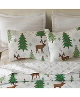 Linery & Co. Christmas Trees Microfiber Quilt Set With Shams