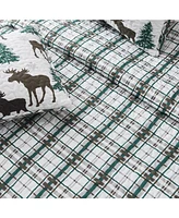 Linery & Co. Moose Evergreens Microfiber Quilt Set With Shams