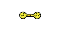 Tuffy Jr 2 Ball Tug Yellow Bone, 2 Pack Durable Squeaky Dog Toy