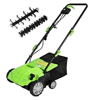 13 Inch 12 Amp Electric Scarifier with Collection Bag and Removable Blades