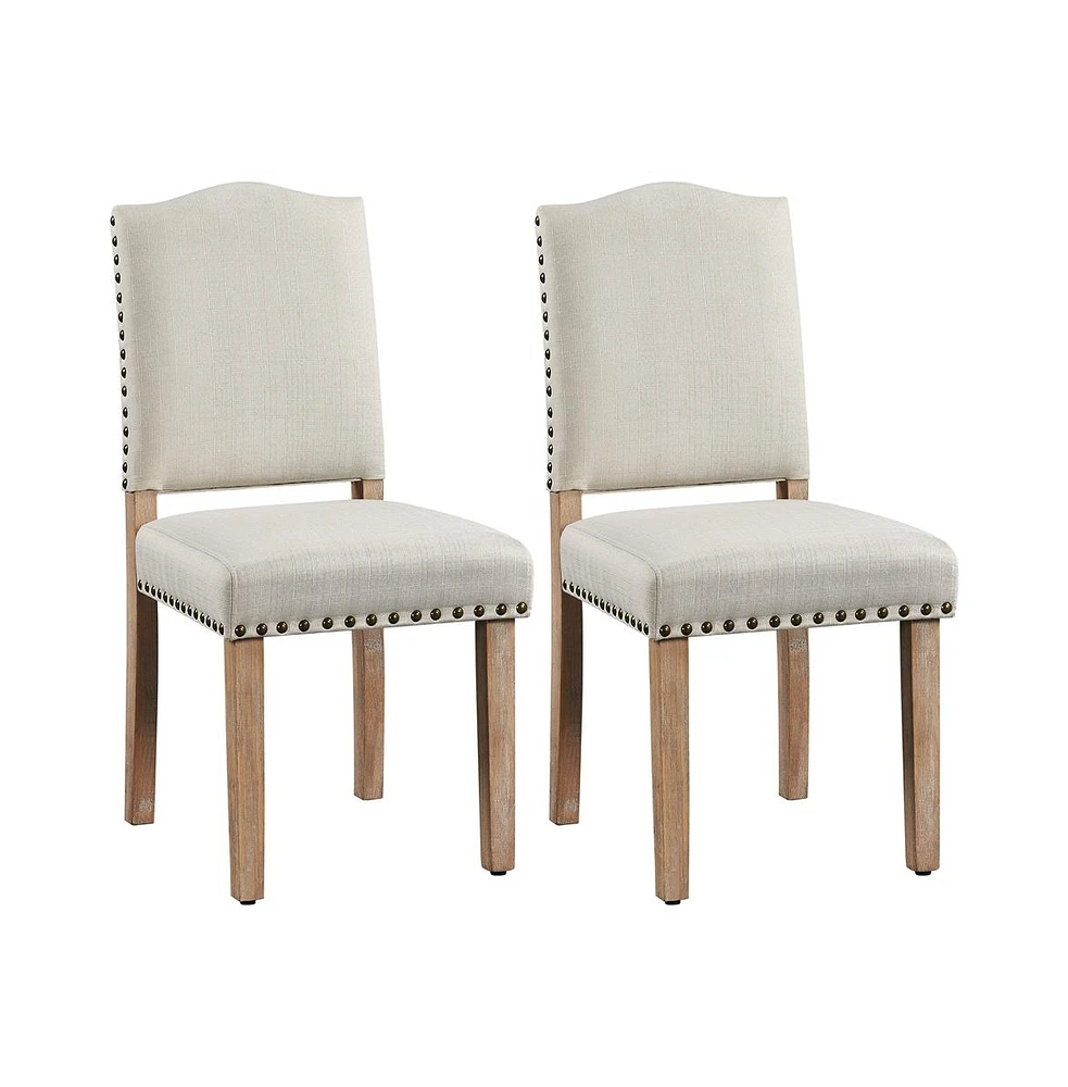 Yaheetech 2PCS Upholstered Kitchen Chairs Dining Room Chairs