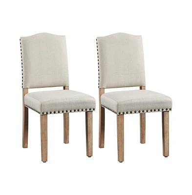 Yaheetech 2PCS Upholstered Kitchen Chairs Dining Room Chairs