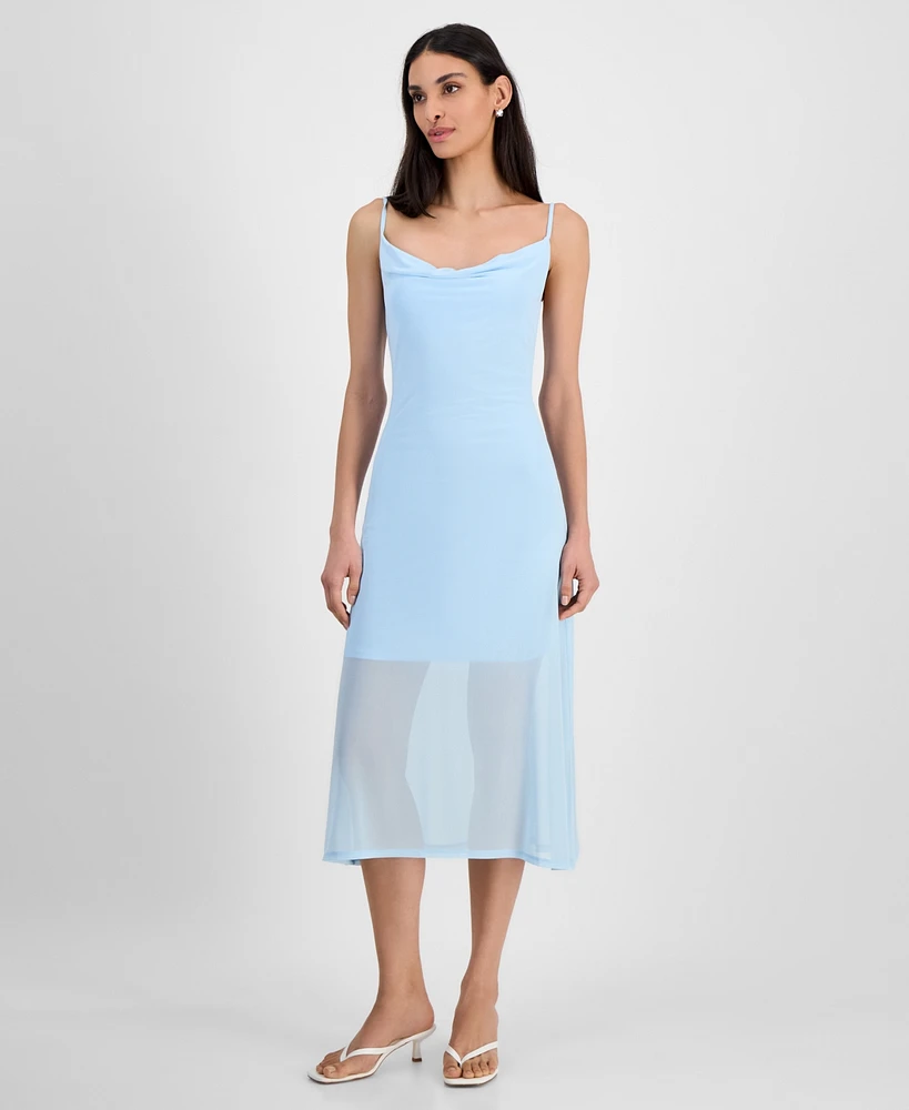 Bar Iii Women's Mesh Midi Slip Dress, Exclusively at Macy's