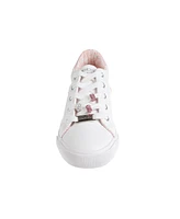 Bebe Little Girls Low Top with Rhinestones Beads and Plate Sneakers