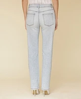 Avec Les Filles Women's Diamante Straight-Leg Jeans