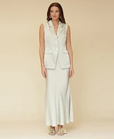 Avec Les Filles Women's Bias-Cut Trumpet Maxi Skirt