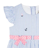 Rare Editions Toddler and Little Girls Nautical Seersucker Dress