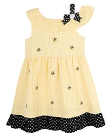 Rare Editions Toddler and Little Girls Bumble Bee Seersucker Dress