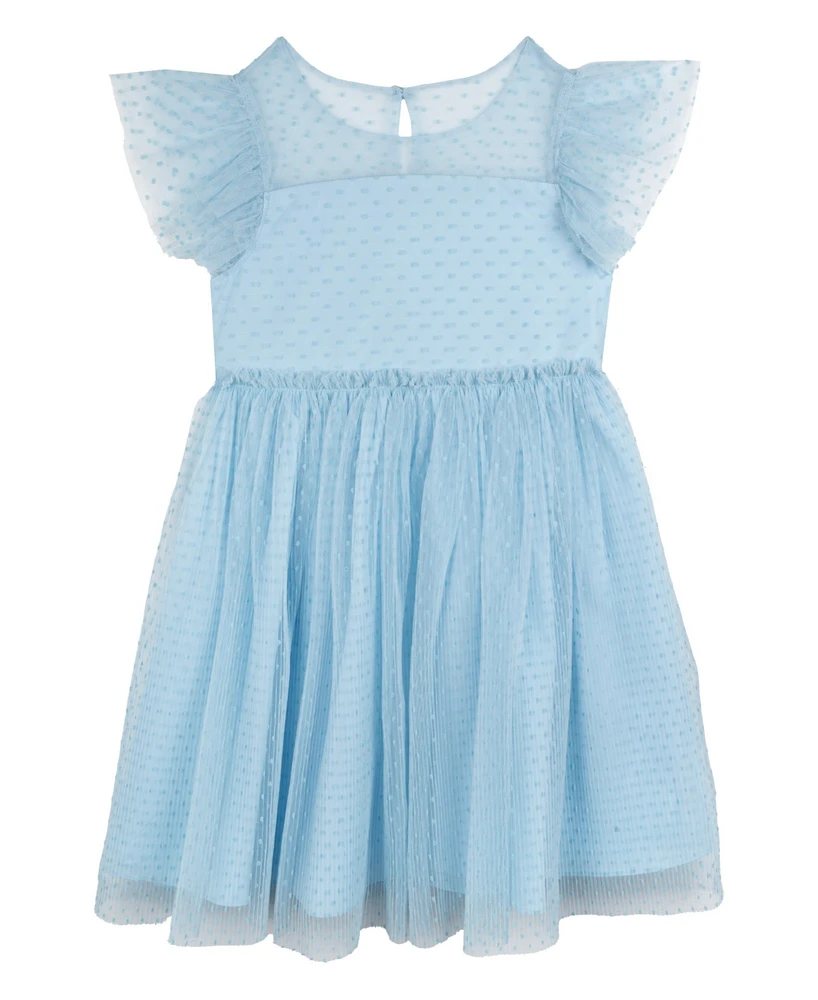 Rare Editions Toddler and Little Girls Empire Waist Clip Dot Dress