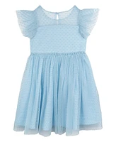 Rare Editions Toddler and Little Girls Empire Waist Clip Dot Dress