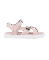 Bebe Little Girls Sporty with Flower Gem Accent Sandals