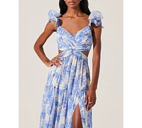 Astr the Label Women's Fritillaria Ruffle-Sleeve Maxi Dress