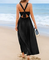 Cupshe Women's On the Edge Black Maxi Beach Dress