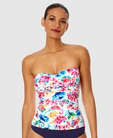 Anne Cole Women's Watercolor Paisley Twist-Front Bandeau Tankini Top