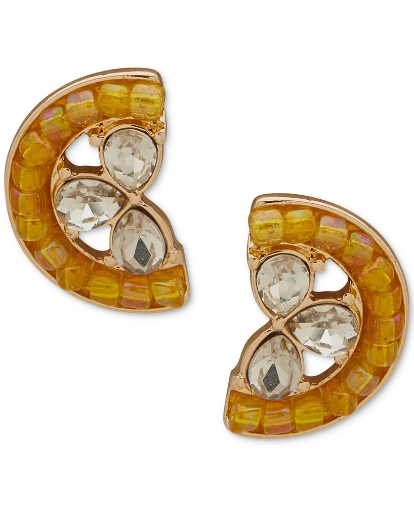lonna & lilly Gold-Tone Mixed Crystal Lemon Slice Stud Earrings