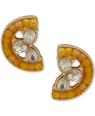 lonna & lilly Gold-Tone Mixed Crystal Lemon Slice Stud Earrings