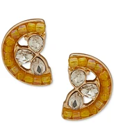 lonna & lilly Gold-Tone Mixed Crystal Lemon Slice Stud Earrings