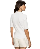 Sanctuary Women's Elbow-Sleeve Ribbed-Knit Shirt