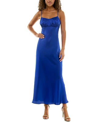 Alex & Sophia Women's Strappy Satin Maxi Dress