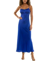 Alex & Sophia Women's Strappy Satin Maxi Dress