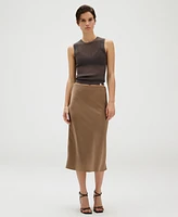 Calvin Klein Woman's Matte Satin Midi Slip Skirt