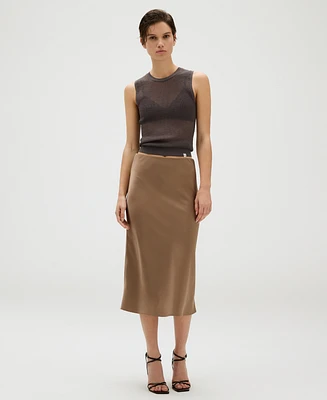 Calvin Klein Woman's Satin Midi Skirt