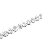 Diamond Round Link Bracelet (1 ct. t.w.) in Sterling Silver