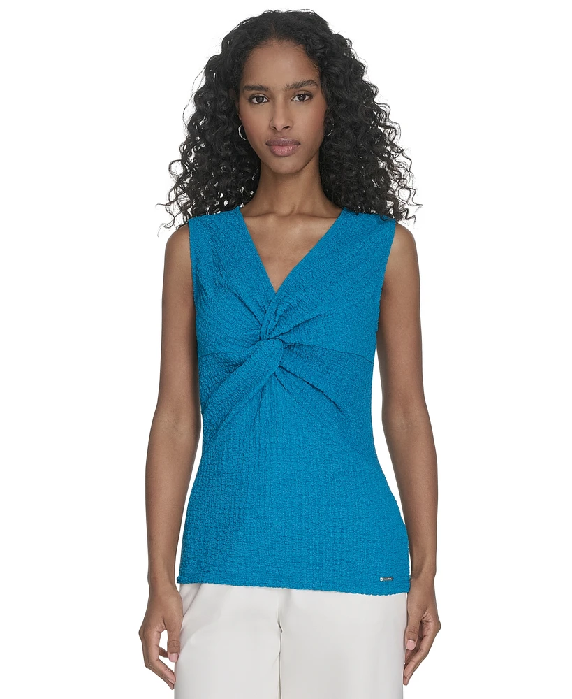 Calvin Klein Women's Textured Twist-Front Blouse