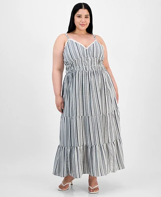 Madden Girl Trendy Plus Smocked Tiered Maxi Dress