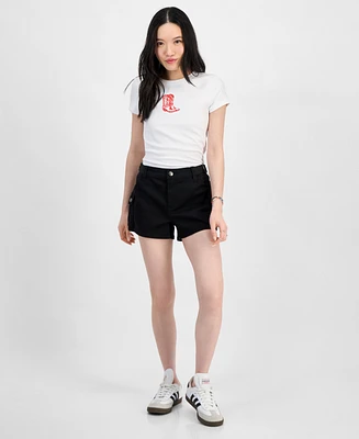 Madden Girl Juniors' High Rise Utility Shorts